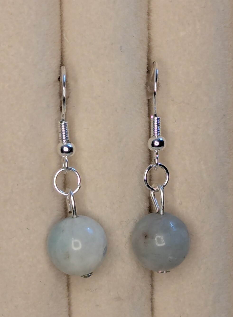 Aquamarine Silver Drop Earrings Handmade